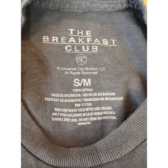 The Breakfast Club Charcoal Gray Short Sleeve Graphic 80s Movie Tee S/M NWOT - Picture 7 of 7
